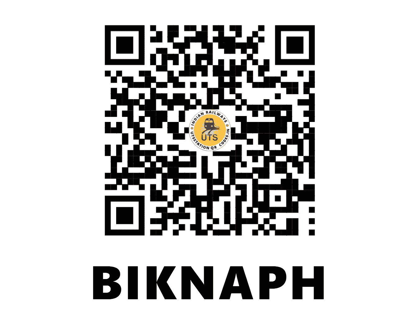 UTS QR Code for BIKNAPH - BKNO (SE - WEST BENGAL)